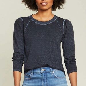 Veronica Beard Mason Baseball Overdyed Top Navy Med